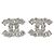 Pendientes Chanel Silver Tone Crystal Push Back