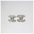Pendientes Chanel Silver Tone Crystal Push Back - vista 2