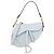 Bolsa Saddle Christian Dior em couro azul claro com alça