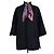 Giacca cape Etro blu navy in misto lana e dettagli in camoscio con scollo a occhiello e sciarpa