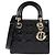 Picca borsa Lady Dior in pelle verniciata nera Cannage Christian Dior