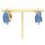 Céline Pendientes de botón Celine para mujer en azul y dorado