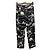 Pantalones Chanel con Estampado Graffiti Algodón Seda Blanco y Negro Talla S