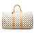 Borsa da viaggio Louis Vuitton Damier Azur Keepall 50 Bianca