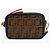 Fendi Mini borsa a tracolla Camera Case in pelle goffrata FF nera e marrone - vista 3