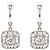 Chanel Orecchini a cerchio con pendente quadrato in cristallo argento