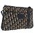 Christian Dior Trotter Canvas Shoulder Bag Navy Gold