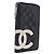 CHANEL Cambon Line Matelasse Long Wallet Leather Black Silver CC
