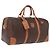 Céline CELINE Macadam Canvas Boston Bag PVC Leder Braun Gold