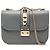 Valentino Borsa a Tracolla Rockstud Glam Lock Piccola in Pelle Grigia
