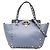 Borsa Satchel Trapeze Rockstud in pelle blu Valentino Mini