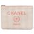 Clutch Chanel Deauville O Case Medium in rafia beige