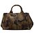 Tote Sacola Prada em lona Canapa marrom com logo camuflado