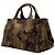 Tote Sacola Prada em lona Canapa marrom com logo camuflado - vista 2