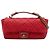 Chanel Red Medium Iridescent Caviar Chic Quilt Top Handle Flap