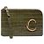 Clutch Chloé C Flat em couro com relevo de crocodilo verde
