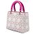 Dior Lady Dior Medium in Pelle di Agnello Cannage Bianca - vista 2