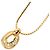 Collana Dior Gold Plated e Strass con Pendente Oval - vista 2