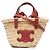 Céline Celine Beige Nano Raffia Cuir Triomphe Classic Panier Tote