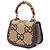 Bamboo Borsa Gucci Mini Jumbo GG Canvas 1947 con manico in bambù, Beige - vista 2