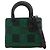 Dior Green Medium Crystal Embellished Calfskin Checkered Lady Dior - vue 11