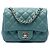 Chanel Green Mini Square Classic Lambskin Single Flap
