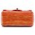 Chanel Orange Mini Square Classic Patent Striped Single Flap - vista 3