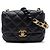 Chanel Mini Quilted Lambskin Lacquered Chain Flap Schwarz