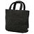 Prada Black Small Raffia Effect Crochet Embroidered Logo Tote - view 2