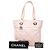 mala Chanel Paris Biarritz Small em lona acolchoada rosa - vista 7