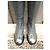 Pollini Grey Leather High Boots with Metallic Toe - view 3