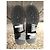 Pollini Grey Leather High Boots with Metallic Toe - view 5