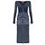 Vestido midi de algodón azul marino Diesel M-MELTI-LS