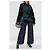 Lacoste Jeans wide-leg blu navy in cotone - vista 2
