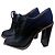 Chloé ankle boots in black leather and blue wool