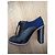 Chloé ankle boots in black leather and blue wool - view 3