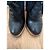 Chloé ankle boots in black leather and blue wool - view 4