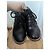 Chloé ankle boots in black leather and blue wool - view 7