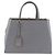 FENDI 2Jours Hand Bag Leather 2way Blue Silver Auth bs37583 - Jerrillo