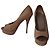 Versace Peep-Toe Pumps aus beigem Leder