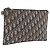 Christian Dior Oblique Clutch Bag Canvas Navy Silver Auth bs37922 - Jerrillo