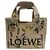 Borsa Loewe Font Tote Small in rafia beige