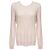 Loro Piana Baby Cashmere Langarm-Pullover mit Rundhalsausschnitt in Hellrosa