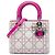 Borsa Lady Dior Medium in pelle d'agnello cannage rosa