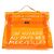 Hermès Borsa a mano HERMES Vinyl Kelly Clear Trasparente Arancione