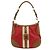 Borsa a tracolla in nylon e pelle con logo triangolare PRADA Rosso Beige Marrone