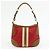 Borsa a tracolla in nylon e pelle con logo triangolare PRADA Rosso Beige Marrone - vista 2