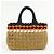 PRADA Borsa Tote 2Way in Raffia con Logo Triangolare Beige Arancione Nero 1BG889 - vista 2