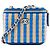 CHANEL - Borsa a tracolla Mini Chanel Vanity in rafia blu e beige