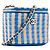 CHANEL - Borsa a tracolla Mini Chanel Vanity in rafia blu e beige - vista 2